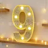 Luces de Letras Plateadas Transfronterizas Señales Luminosas LED Luces de Decoración Festiva Luces de Letras Plateadas Brillantes Producto Nuevo Transfronterizo