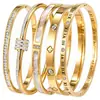 Pulsera de Lujo Ligero de Alta Gama Europea y Americana de Gipsofila Cintura Delgada Incrustaciones de Diamantes para Mujer Joyería de Mano de Acero de Titanio Colorido Resistente al Desgaste por Galvanoplastia al Vacío