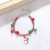 Pulseira de Sino de Rena de Natal Transfronteiriça Europeia e Americana Desenho Animado Esmalte Ajustável Papai Noel Bengala Doce Pulseira para Mulheres