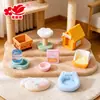 Nuevo Nido Exclusivo Mini Gato, Set de Decoración de Escena de Marco de Escalada de Felpa para Gatos, Casa de Muñecas DIY Celebridad de Internet Caja Sorpresa