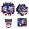 Mm360 American 250º Aniversário Conjunto de Louças para Festa para 8 Pessoas, Conjunto de Quatro Peças, Pratos de Papel Decorativos de Feriado e Guardanapos