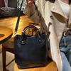 Bolsa de couro de vaca curtido vegetal, bolsa de moda, bolsa balde de grande capacidade, bolsa mensageiro feminina de alta qualidade para outono e inverno
