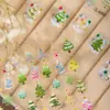Cyansea Transfronterizo Popular Lindo Estilo Ins Graffiti Árbol de Navidad Pegatinas para Uñas Dopamina Pegatinas Decorativas para Uñas