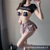 Lencería erótica sexy de marinero para mujer, minifalda a cuadros, ropa de tentación para estudiantes, cosplay, para casa y club nocturno.