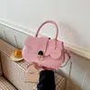 Bolsa Transversal Casual Cor Sólida Nicho Retrô Outono 2026 Grande Capacidade Simples Nova Moda Textura Quadrada Pequena de Ombro
