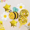 Conjunto de Balões de Aniversário de Abelha Ins Decoração de Festa de Aniversário de Crianças Balão de Formato de Abelha Conjunto de Balões