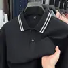 Nueva Camisa Polo para Hombre Primavera/Otoño Casual Color Sólido Versátil Cuello Solapa Manga Larga Camiseta Top Básico para Hombre