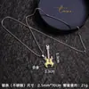 Colar de Aço Inoxidável para Guitarra de Cor Simples Hip Hop Rock Jazz Design de Pingente Nicho Acessórios de Pingente para Festival de Música