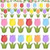 Adornos de Flor de Tulipán Árbol de Primavera Pascua Madera Tulipán Adornos Colgantes Enano de Primavera Decoración Hogar Flores de Colores