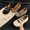 Zapatos de Mujer Mary Jane con Tacón Oculto Punta Redonda Estilo de Corte Bajo Doble Correa Hebilla 2026 Otoño Nuevo Retro Lunares