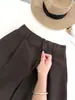 ¡Recomendación Original! Pantalones Casuales Maillard Color Café para Mujer 2025 Otoño Nuevo Estilo Coreano Holgados de Pierna Ancha Estilo Globo