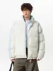 Chaqueta de algodón nicho ropa de trabajo marca de moda rayas cuello alto chaqueta de algodón hombre y mujer chaqueta de pareja transfronteriza pareja chaqueta de algodón con relleno
