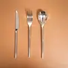 Conjunto de Talheres de Aço Inoxidável com Cabo Redondo 304 para Hotéis, Restaurantes e Jantares Ocidentais