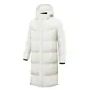 50 Plumas de Pato Branco Uniforme de Grupo Personalizado Casaco Longo de Plumas Masculino e Feminino com Capuz Corta-vento Impermeável Aquecimento para Treinamento de Inverno