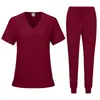 Uniforme de Enfermera Personalizado Tela de Poliéster Microelástica Estampado Ropa de Lavado de Manos para Clínica Ropa Médica Traje de Cirugía Pedir desde Una Pieza