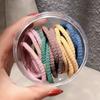 Banda elástica de goma de color en caja coreana para mujer, cuerda para atar el cabello, accesorio para el cabello duradero, cuerda simple para el cabello