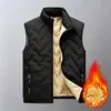 2026 Fábrica de Origem Inverno Fleece Ultrassônico Forrado Colete Quente Moda Casual Masculino Sem Mangas Atacado