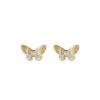 Chegada Nova 2024 Brincos de Borboleta com Zircônia Dourada Estilo Retrô Francês Luxo Leve Elegante Brincos Versáteis para Mulheres