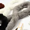 Bufanda Estrecha de Piel de Conejo Rex Estilo Coreano para Mujer Otoño e Invierno Estudiante Versátil Harajuku Bufanda de Felpa Piel Sintética Cuello Largo