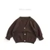 Algodón Puro~Mtinyqueen Estilo Nórdico Suéter de Primavera y Verano para Niños, Cárdigan de Punto Liso Unisex Simple de Cuello V