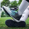 Chuteiras de futebol infantis com travas TF para adolescentes, alunos do ensino fundamental, meninos e meninas, sapatos de treino e competição, sem cadarço com fivela giratória