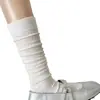 Calcetines de Canalé Delgados de Color Sólido con Rayas Verticales Grises Estilo Coreano Ins Simples Adelgazantes Holgados Versátiles para Mujer