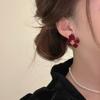 Pendientes de flor de terciopelo con aguja plateada, ligeros y de lujo, elegantes y modernos, con un toque de atmósfera otoñal e invernal, para mujer.