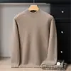 Suéter de Cashmere com Novo Estilo Espesso Suéter de Lã Pura para Homens, Gola Alta Meia-calça Tricotada, Camada Base de Camada Dupla para Outono e Inverno