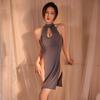 Nueva Lencería Sexy, Vestido Largo Sexy, Camisón Ajustado, Pijama, Traje Cheongsam Descubierto, Uniforme Pasión Deseo Puro 2216