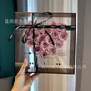 Caja de Flores para CD de Acrílico, Flor Eterna, Rosa, Caja de Regalo de Confesión para Novia, Acrílico de Alta Transparencia Deslizante