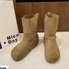 Botas Vaqueras Birkenstock de Suela Blanda Botines Cortos Zapatos para Mujer 2026 Otoño/Invierno Birkenstock Feas Lindas con Faldas Botas Adelgazantes de Moda