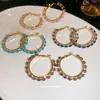 Nuevos aretes redondos de circonita súper brillantes con pasador de plata estilo coreano, diseño de nicho de lujo ligero, aretes de moda para el día a día para mujer