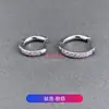 Pendientes de Aleación de Titanio F136 con Forma de D, Perforación Media, Clavo Recto, Tachuelas con Circonita 5A, Aros para Orejas, Joyería para Piercings Corporales de Titanio G23