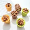 Juguete de Comida Simulada Frijol de Chocolate Tubo Crujiente Accesorios de Resina Llavero de Pegamento Cremoso DIY Pasador Joyería Parche Hecho a Mano