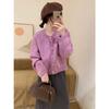 Cardigan de Caxemira Estilo Tweed Moda Botão Dourado Inverno Novo Versátil Doce Top Modelador Elegante Pequena Camisa Suéter para Mulheres