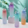 Amazon Transfronterizo Degradado Mate Espacial Taza Gran Capacidad Botella de Agua Deportiva Exportación Popote Plástico Botella Personalizado