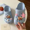 Sapatos Femininos de Verão Gatinho 3D Estrela do Mar Concha com Furos Estilo Coreano Sensação Menina Confortáveis para Uso Prolongado Leve Suporte para o Arco Chinelos Frescos