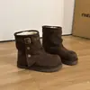 Botas de Nieve para Mujer con Hebilla Suave y Sencilla 2026 Nuevo Llegado de Invierno Felpa Adicional Cómodas de Moda Antideslizantes Cálidas Botines Cortos Zapatos de Algodón