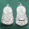 Collar con colgante de Guanyin grande chapado en plata de aleación para niños, con cadena de quilla y dragón, venta al por mayor de fábrica
