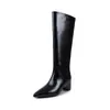 Primer Encuentro Jifa Punta Fina Francesa Tacón de Cuña Aumento Oculto de Altura Botas Largas Grises para Mujer Botas de Pierna Recta Botas Hasta la Rodilla Adelgazantes Tacón Alto Botas de Caña Alta