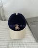 Gorra de Béisbol de Pana con Bordado de Oso Lindo y Bloques de Color para Mujer, Otoño e Invierno 2026, Circunferencia de Cabeza Grande, Sombrero Versátil