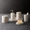 Amostras de Acessórios de Banheiro em Travertino Amarelo, Bandeja de Amostras, Sabonete Líquido para Mãos, Porta-Sabonete para Lavatório, Porta-Objetos, Frasco de Loção com Óleo Essencial