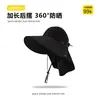 Sombrero de Protección Solar para Mujer, Sombrero de Copa Vacía Anti-UV, Sombrero de Sol para Ciclismo al Aire Libre en Verano, Sombrero de Sol de Ala Ancha, Cubre-Cara, Sombrero de Sol Protector de Cuello