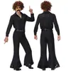 Fantasias de Halloween para homens e mulheres, roupas disco retrô, fantasias de performance de palco disco hippie dos anos 70