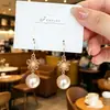 Pendientes geométricos de perlas con pasador de plata 925 para mujer, pendientes de botón de moda con flecos, pendientes colgantes de alta gama y elegantes, pendientes de estilo vintage, venta al por mayor