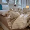 Conjunto de Lençóis de Algodão Puro de Quatro Peças, Capa de Edredom, Lençol com Elástico, Conjunto de Roupa de Cama Individual para Dormitório de Verão para Meninos, Conjunto de Três Peças a