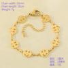 Pulsera Geométrica Minimalista de Acero Inoxidable Hueca con Cara Sonriente de Diseño Nicho para Mujer