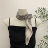 Bufanda cuadrada suave autoajustable floral de algodón y lino peinado, pañuelo decorativo para la cabeza, literario, retro, pequeño, fresco, flor de cintura ins