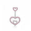 Nuevos Anillos para Ombligo Rosas con Lazo Estilo Europeo y Americano, Diversas Joyas para Piercing con Circonitas de Gran Venta, Accesorios para Anillos de Ombligo