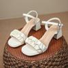 Vestido Hada 2025 Moda Casual Sandalias Francesas con Zapatos de Playa de Verano Sandalias Hermosas de Nuevo Estilo para Mujer